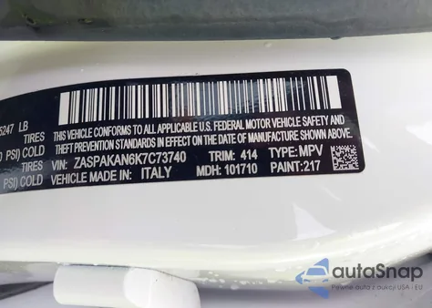 2019 Alfa Romeo Stelvio Awd z USA, uszkodzony, nr VIN ZASPAKAN6K7C73740